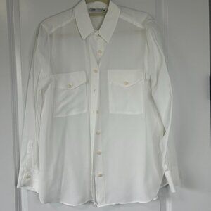 Zara White Button Down Size M NWOT
